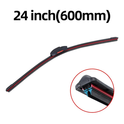 Universal Car Windshield Wiper Blades Double Layer Soft Rubber Automotive Replacement Wipers Easy to Install 18" 22" 24" 26" 24 Inch (600mm)