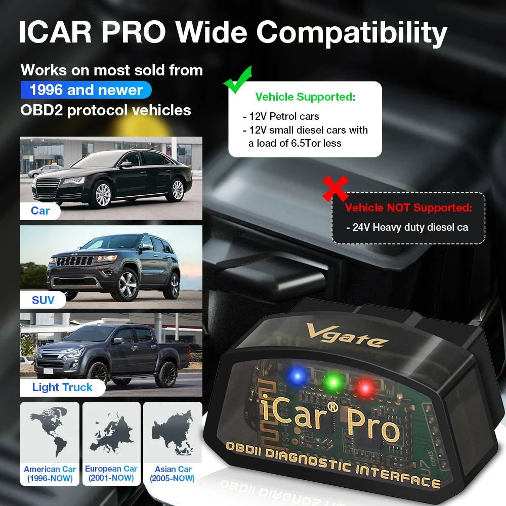 Original Vgate iCar Pro elm327 OBD2 Car diagnostic Tool WIFI for Android/IOS BT3.0 BT4.0 ODB2 Car Scanner Tool