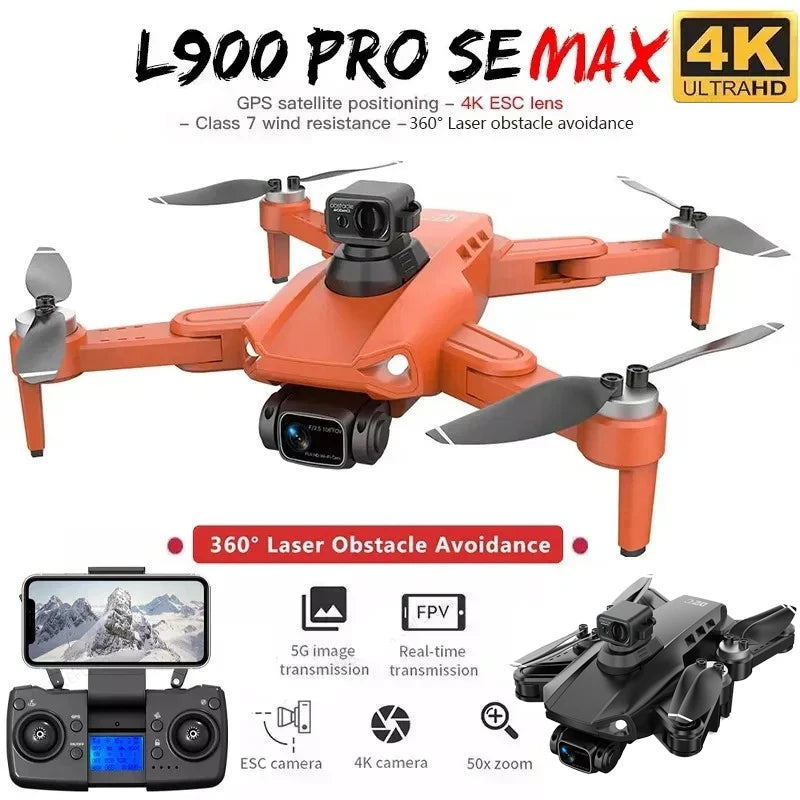 L900 Pro SE MAX GPS Drone 4K Professional Dual HD Camera 5G FPV 360° Obstacle Avoidance Brushless Motor Rc Quadcopter Dron Toys