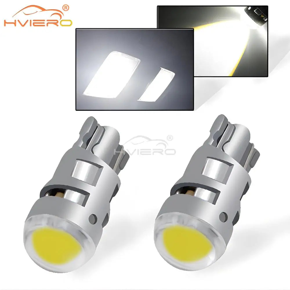 2Pcs T10 COB Led DC 12V Signal Lamp Car Bulb W5W 194 168 Reading Interior Lamps Clearance Backup Reverse Fog Lights ultra bright