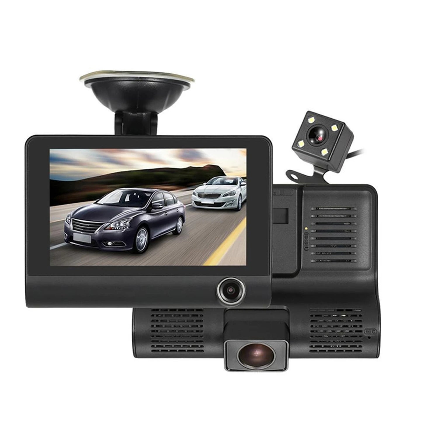 3 Lens Dash Cam for Cars HD 1080P Car Dvr Camera for Vehicle 4.0 Inches Recorder Video Rear View Camera Black Box Loop Recording