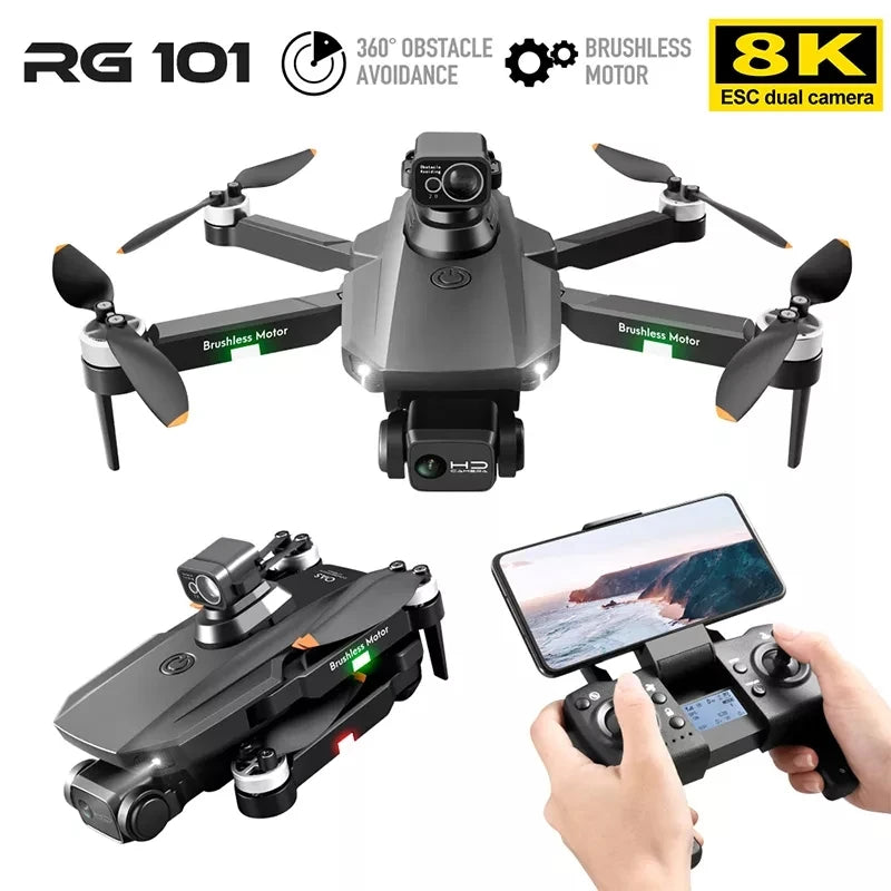 NEW RG101 MAX GPS Drone 8K Professional Dual HD Camera FPV 3Km Aerial Photography Brushless Motor Foldable Quadcopter Toys