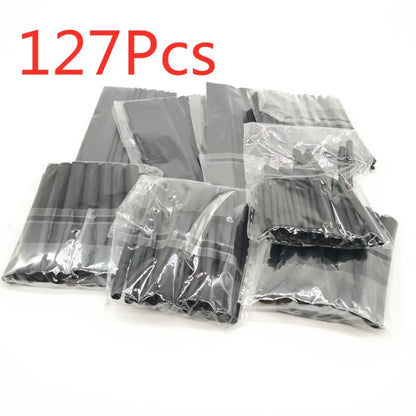 127-750pcs Heat-shrink Tubing Thermoresistant Tube Heat Shrink Wrapping Kit Electrical Connection Wire Cable Insulation Sleeving 127 Black no Box