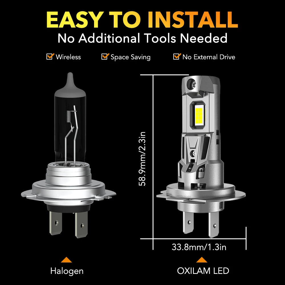 OXILAM 2Pcs 22000LM 120W H7 LED Headlamp Canbus For Chevrolet Fiat Lada Volvo Hyundai Citroen Lexus Suzuki Best Led H7 Light