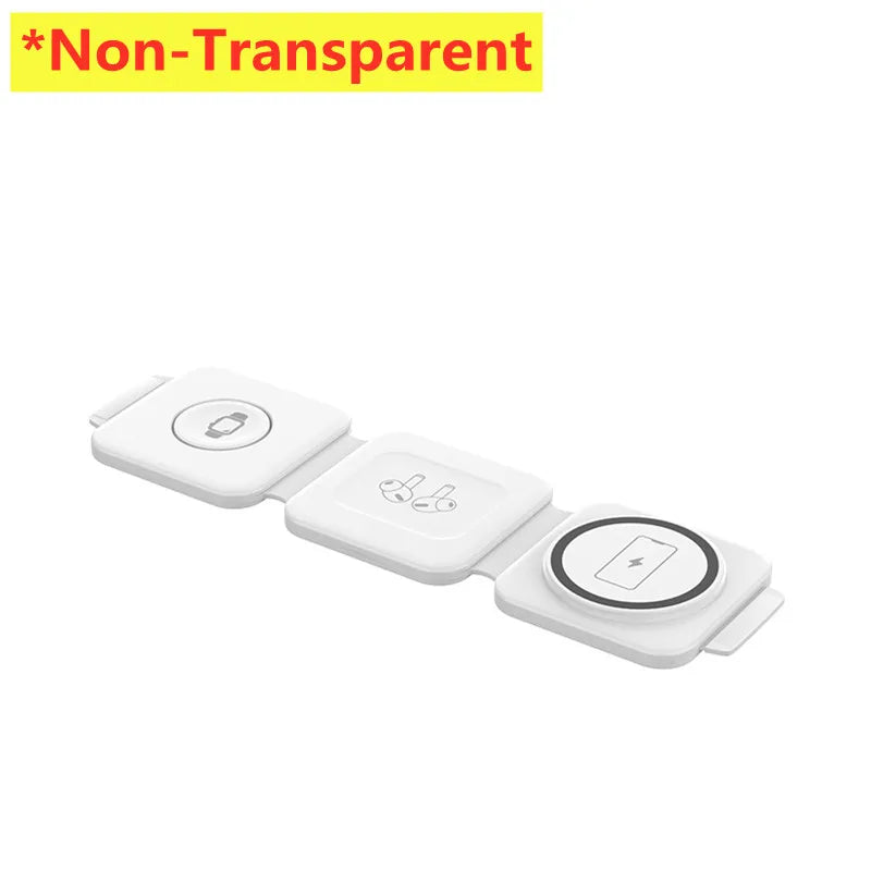 3 In 1 Magnetic Wireless Charger Pad Foldable Phone Chargers Stand Dock for iPhone 15 14 13 12 IWatch 8 7 Fast Charging Station