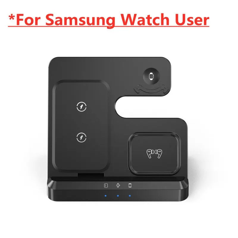 3 In 1 Wireless Charger Stand Pad For iPhone 15 14 13 Samsung S22 S21 Galaxy Watch 5 4 3 Active Buds Fast Charging Dock Station For Samsung Users 1