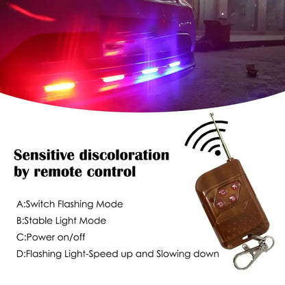 1set Grill Car LED Light Strobe Red Blue Emergency Remote Wireless Control Flash Signal Fireman Beacon Warning Lamp