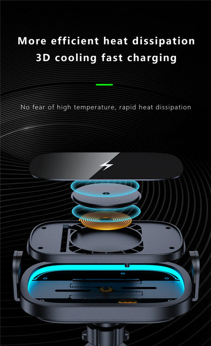 Car Wireless Charger Phone Holder Mount For Samsung Galaxy Z Fold 4 3 2 iPhone Xiaomi Fold Screen 15W Fast Car Charging Station