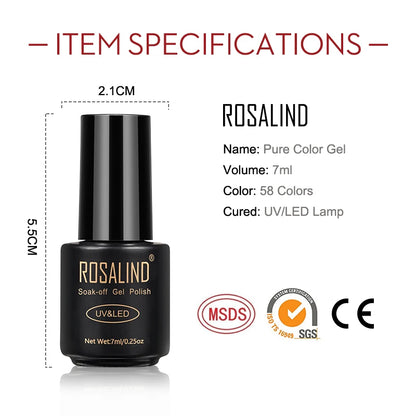 ROSALIND Gel Nail Polish Lamp All For Nails Art Manicure With Matt Base Top Coat Semi Permanant Gellak Nail Gel Polish Varnishes