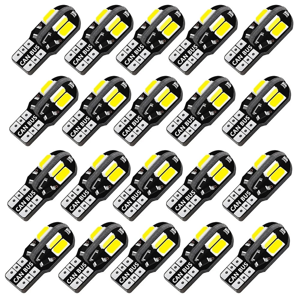 10/20PCS W5W T10 LED Bulbs Canbus 5730 8SMD 4014 26smd 12V 6000K 194 168 LED Car Map Dome Lights Parking Light Auto Signal Lamp