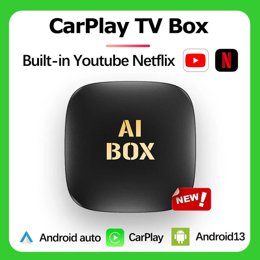 2024 New CarPlay TV Ai Box Android13 Tv Box Support Netflix YouTube Wireless Carplay Android Auto Adapter for Wired Carplay Android 13 Tv Box