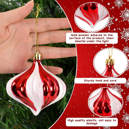 14Pcs/box Christmas Candy Cane Red Ball Ornaments Xmas Tree Hanging Pendants Navidad New Year Home Decorations 2024 Natal Gift