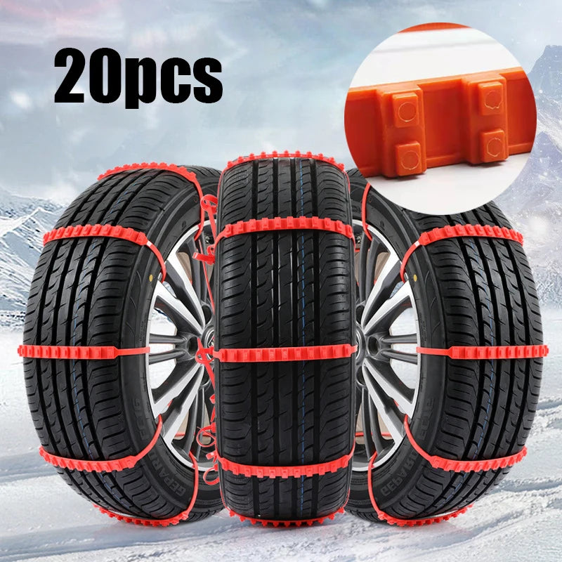 10Pcs Anti Skid Snow Chains Car Winter Tire Wheels Chains Winter Outdoor Snow Tire Emergency Double Grooves Anti-Skid Chains