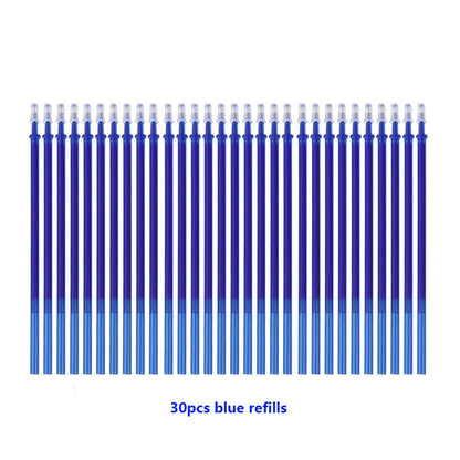 0.5mm Erasable Gel Pen Set Black Blue Red Ink Refill Rod Kawaii Pens Washable Handle School Office Supplies Writing Stationery 30Pcs blue refills