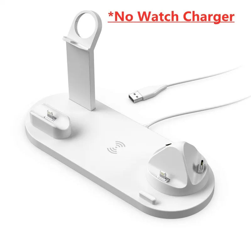 5 In 1 Wireless Charger Stand Pad For iPhone 15 14 13 12 11 X Apple Watch Airpods Desk Phone Chargers Fast Charging Dock Station No Watch Charger