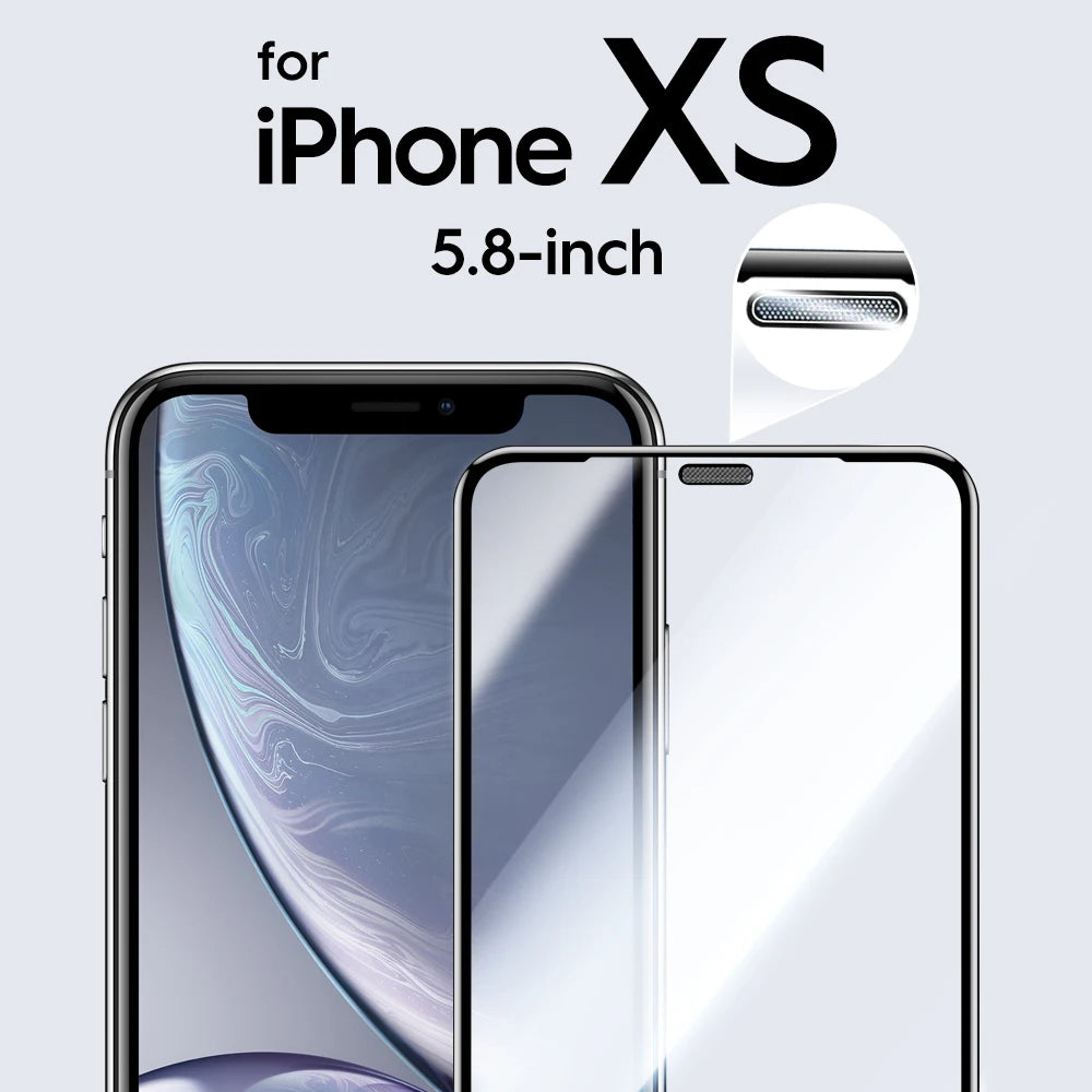 Dust Proof Receiver Tempered Glass Screen Protector For iPhone 14 13 12 11 Pro Max X XS XR 13 12 mini Full Cover HD For iPhone XS CHINA | Dustproof Receiver