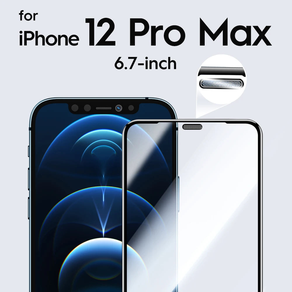 Dust Proof Receiver Tempered Glass Screen Protector For iPhone 14 13 12 11 Pro Max X XS XR 13 12 mini Full Cover HD For iPhone 12Pro Max CHINA | Dustproof Receiver