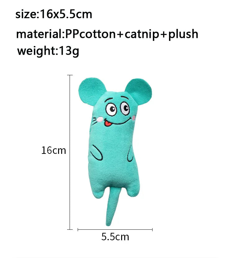 Teeth Grinding Catnip Toys Interactive Plush Cat Toy Mouse Shape Chewing Claws Thumb Bite Cat Mint For Cats Funny Little Pillow