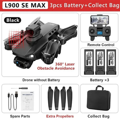 L900 Pro SE MAX GPS Drone 4K Professional Dual HD Camera 5G FPV 360° Obstacle Avoidance Brushless Motor Rc Quadcopter Dron Toys L900 SE MAX 3B Bag CHINA