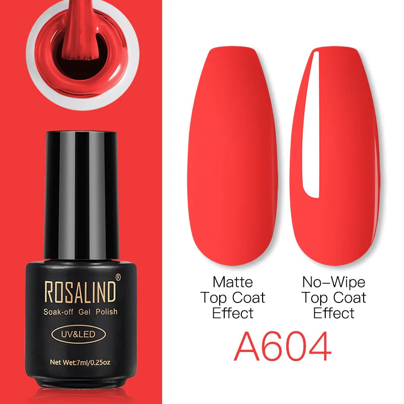 ROSALIND Gel Nail Polish Lamp All For Nails Art Manicure With Matt Base Top Coat Semi Permanant Gellak Nail Gel Polish Varnishes A604