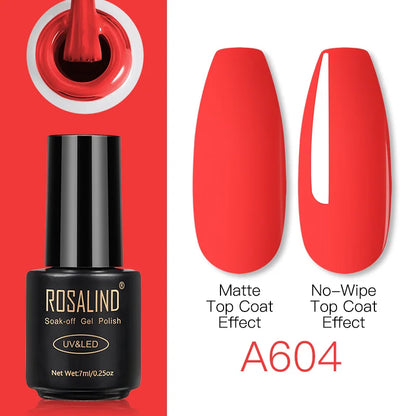 ROSALIND Gel Nail Polish Lamp All For Nails Art Manicure With Matt Base Top Coat Semi Permanant Gellak Nail Gel Polish Varnishes A604