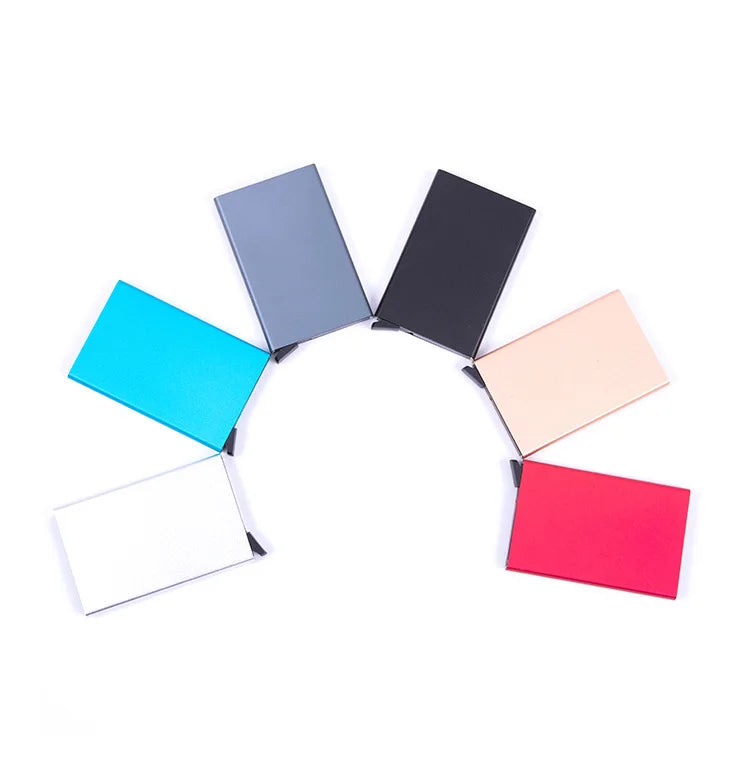 Anti-theft ID Credit Card Holder Simple Porte Carte Thin Aluminium Metal Wallets Pocket Case Bank Women Men Credit Card Box