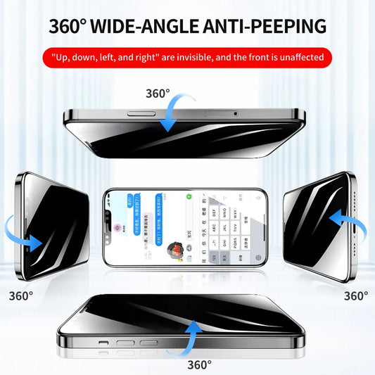 360 Anti Spy Screen Protectors For iPhone 14 13 12 11 Pro Max Privacy Tempered Glass For iPhone 13 12 mini Full Cover
