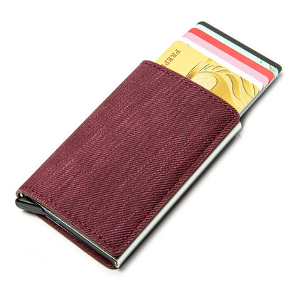 Credit Card Holder Men Wallet RFID Blocking Protected Aluminium Box PU leather Wallets with Money Clip Designer pasjeshouder