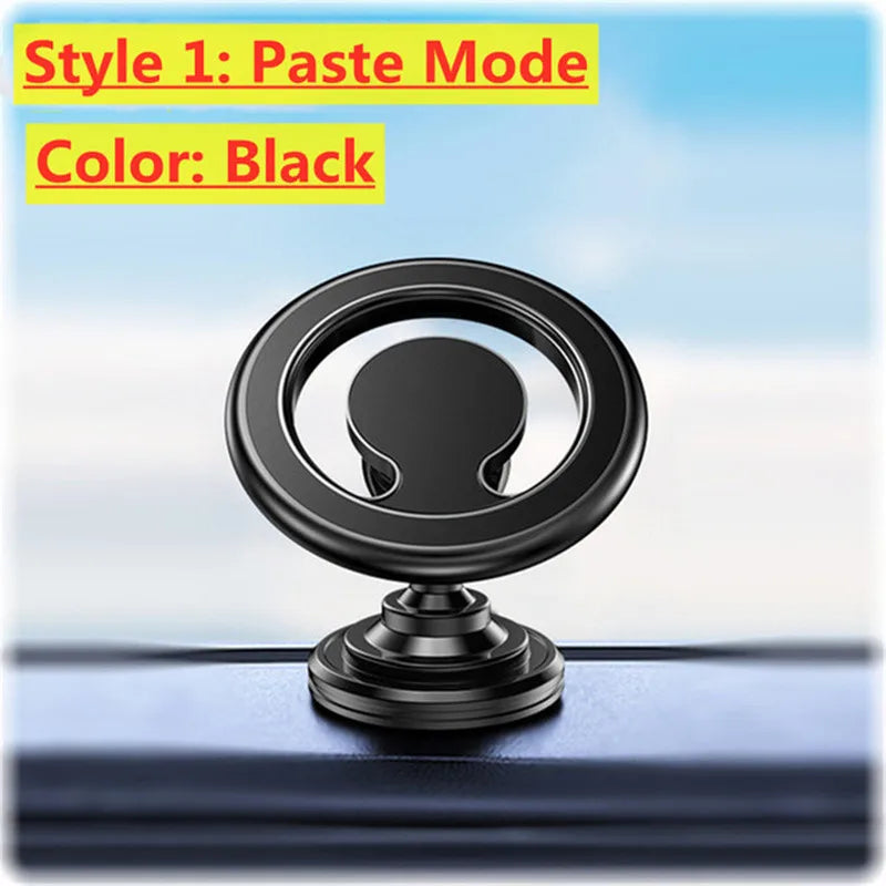 Magnetic Car Phone Holder Stand Magnet Car Mount Support GPS Mobile Bracket in Car For Macsafe iPhone 15 14 13 12 Samsung Xiaomi Paste black