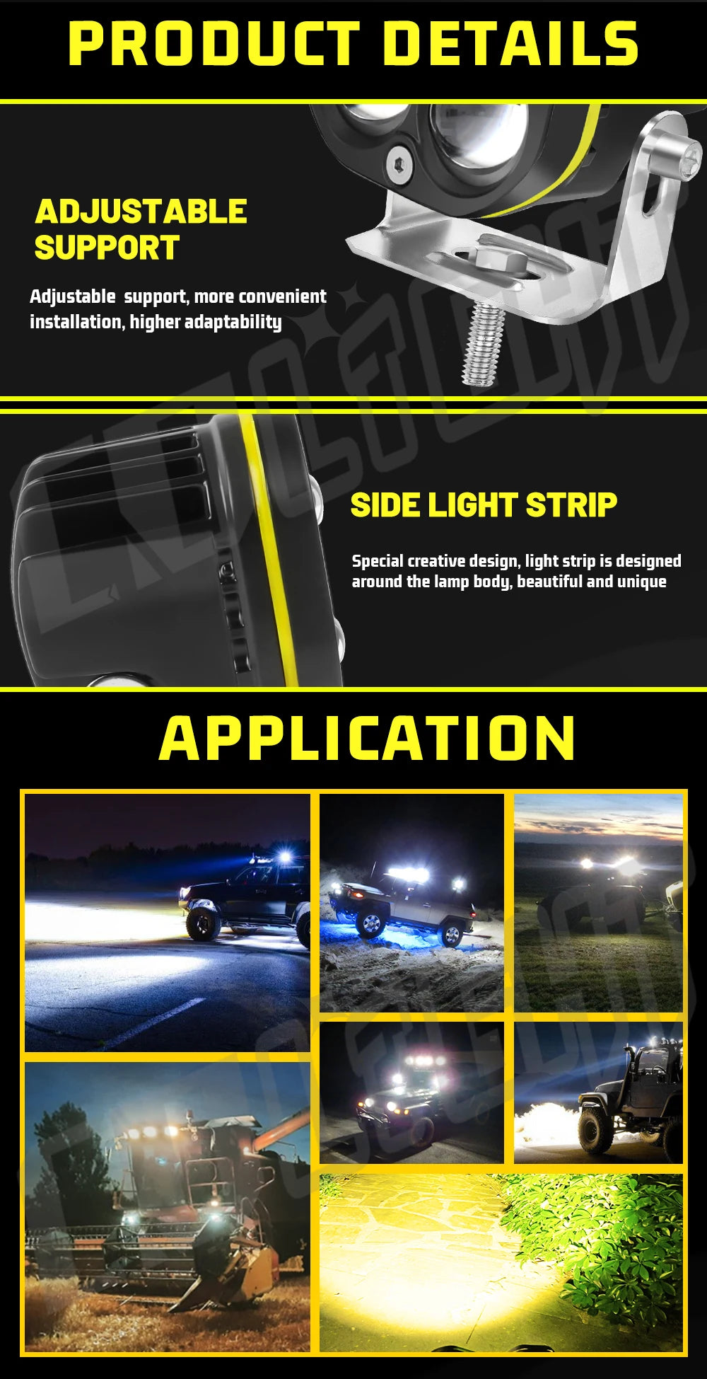 CO LIGHT 3inch Led Work Spotlights 24V 12V Headlights for Motorcycles Flood Led Bar Fog Light DRL for Car Truck 4x4 Off Road ATV