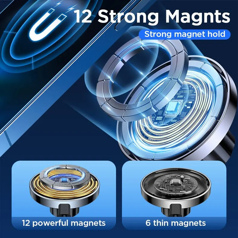 Joyroom Magnetic Car Phone Holder 15W Qi Wireless Car Charger For iPhone 14 13 12 Series Fast Air Vent Charging Phone Holder