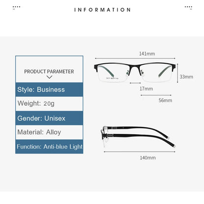 Business Style Bifocal Reading Glasses Women Men Progressive Vision Adjustment Eyeglasses Converted Light Multifocal +1.0 TO+4.0