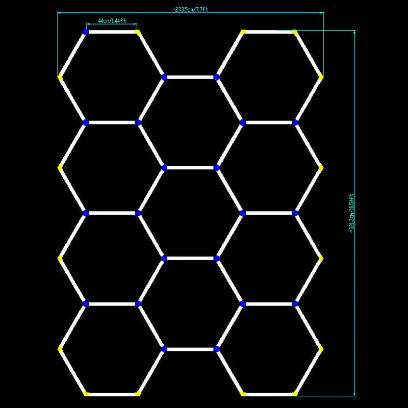 Garage Light Hexagon Lights Lamp 110V-240V Led Tube Honeycomb Ceiling Lighting For Auto Car Body Repair Led Workshop 11Hex 220V