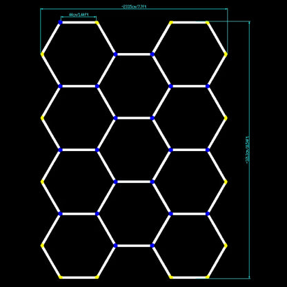 Garage Light Hexagon Lights Lamp 110V-240V Led Tube Honeycomb Ceiling Lighting For Auto Car Body Repair Led Workshop 11Hex 220V