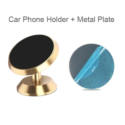 Magnetic Car Phone Holder Mobile Cell Phone Holder Stand Magnet Mount Bracket In Car For iPhone 13 12 Samsung Redmi Xiaomi Gold