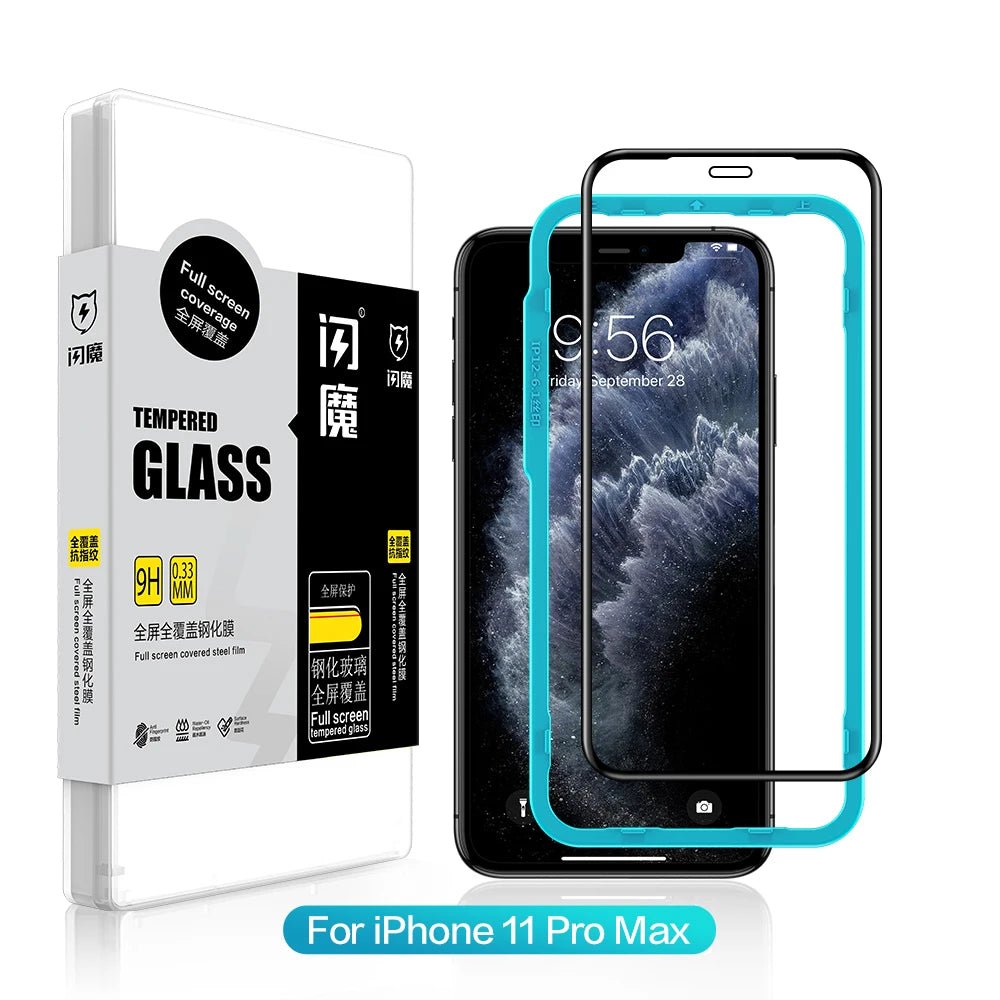 Screen Protector For iPhone 11 13 Pro Max 9H Tempered Glass Film for 12/12 mini/12 Pro Max XR Xs Max Clear Full Cover For iPhone 11 ProMax