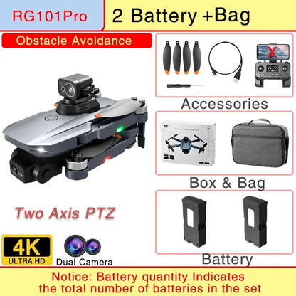 RG101 Pro GPS Drone 4K With 2-axis Gimbal HD Dual Camera 5G WIFI 360° Obstacle Avoidance Brushless Foldable Quadcopter Dron RG101 PRO OA 4K 2B CHINA