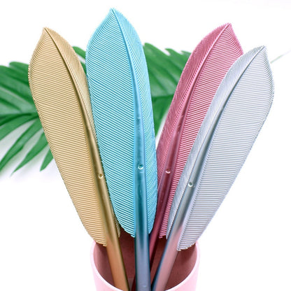 2 Pcs Beautiful Feather Gel Pens 0.5mm Creative Kawaii Cute Neutral Pen Ink Pen Gift School Office Supplies Stationery