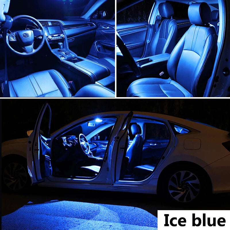 ZITWO 12Pcs LED Interior Dome Map Light Kit For Ford Explorer 2012 2013 2014 2015 2016 2017 2018 2019 Sunvisor Lamp Accessories ice blue