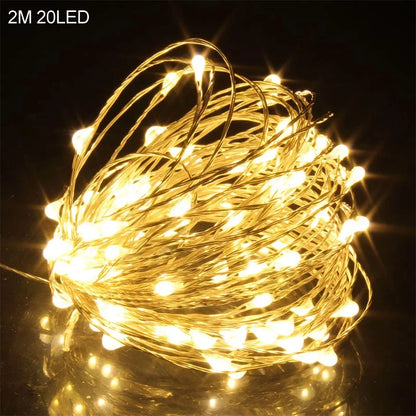 2M Snowman Santa Claus Snowflake LED String Light Garland Xmas Tree Christmas Decoration For Home Navidad Natal New Year Gift 2m warm white