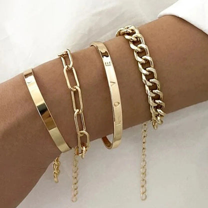 Tocona Bohemian Gold Tassel Bracelets for Women Boho Jewelry Geometric Leaves Beads Layered Hand Chain Charm Bracelet Set 9143 12-Gold