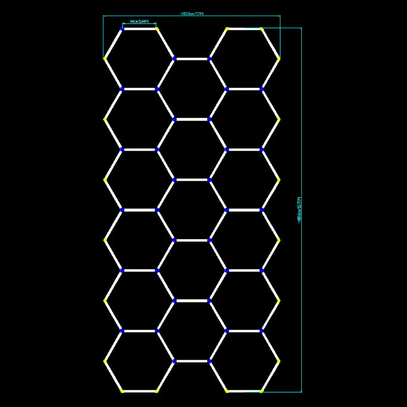 Garage Light Hexagon Lights Lamp 110V-240V Led Tube Honeycomb Ceiling Lighting For Auto Car Body Repair Led Workshop 17Hex 220V