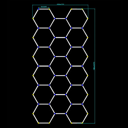 Garage Light Hexagon Lights Lamp 110V-240V Led Tube Honeycomb Ceiling Lighting For Auto Car Body Repair Led Workshop 17Hex 220V