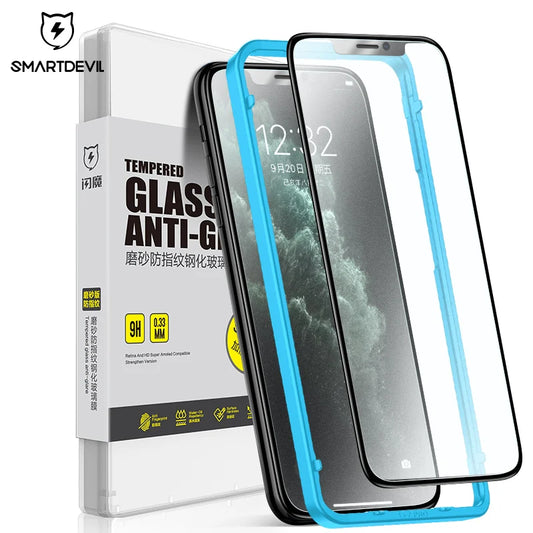 Matte Tempered Glass for iPhone 14 13 Pro Max 12 11 X XS 7 8 Plus Full Cover Screen Protector 3D Curved Soft Edge Glass + PET