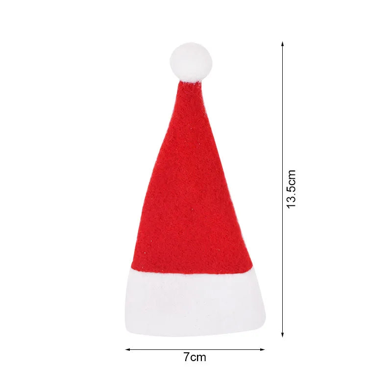 Christmas Tableware Holder Bag Xmas Hat Fork Knife Cutlery Bags 2023 Christmas Decorations for Home Table Navidad New Year 2024