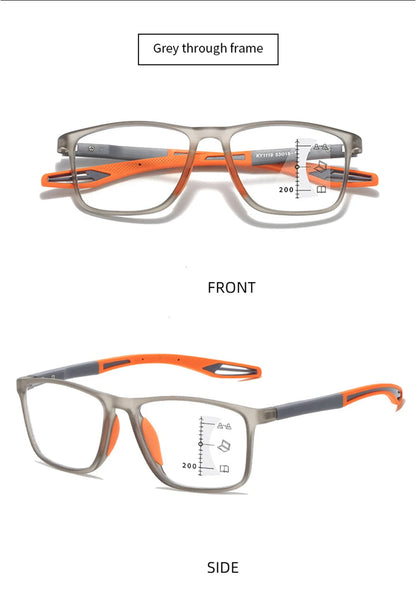 Multifocal Progressive Reading Glasses TR90 Frame Men Women Anti-blue Light Sports Eyeglasses Ultralight Bifocal Presbyopia