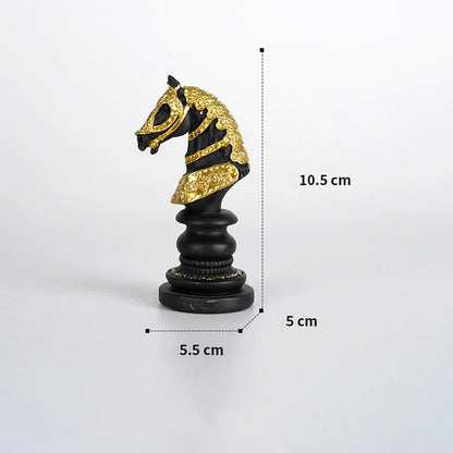 Resin Handicraft Chess Golden King Abstract Portrait Sculpture Chess Piece Decorative Figurines Room Decoration Accessories K