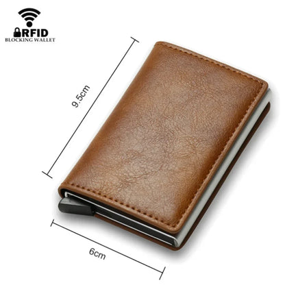 Credit Card Holder Men Wallet RFID Blocking Protected Aluminium Box PU leather Wallets with Money Clip Designer pasjeshouder