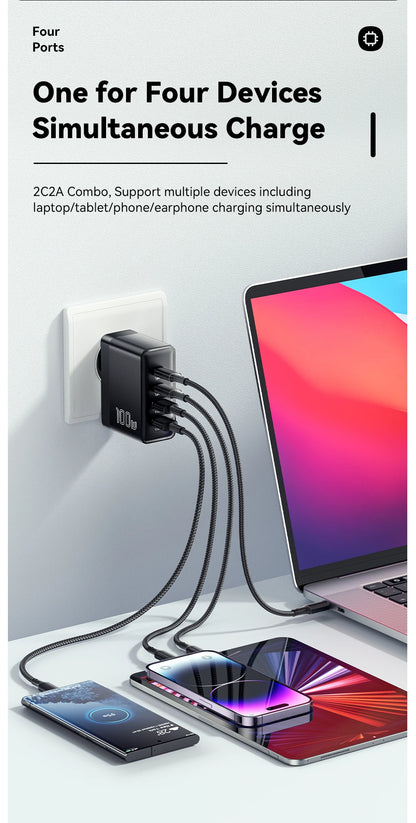 Essager 100W GaN USB Type C Caricabatterie PD QC Quick Charge 4.0 3.0 Type C Ricarica Rapida Per iPhone 14 13 12 Xiaomi Macbook