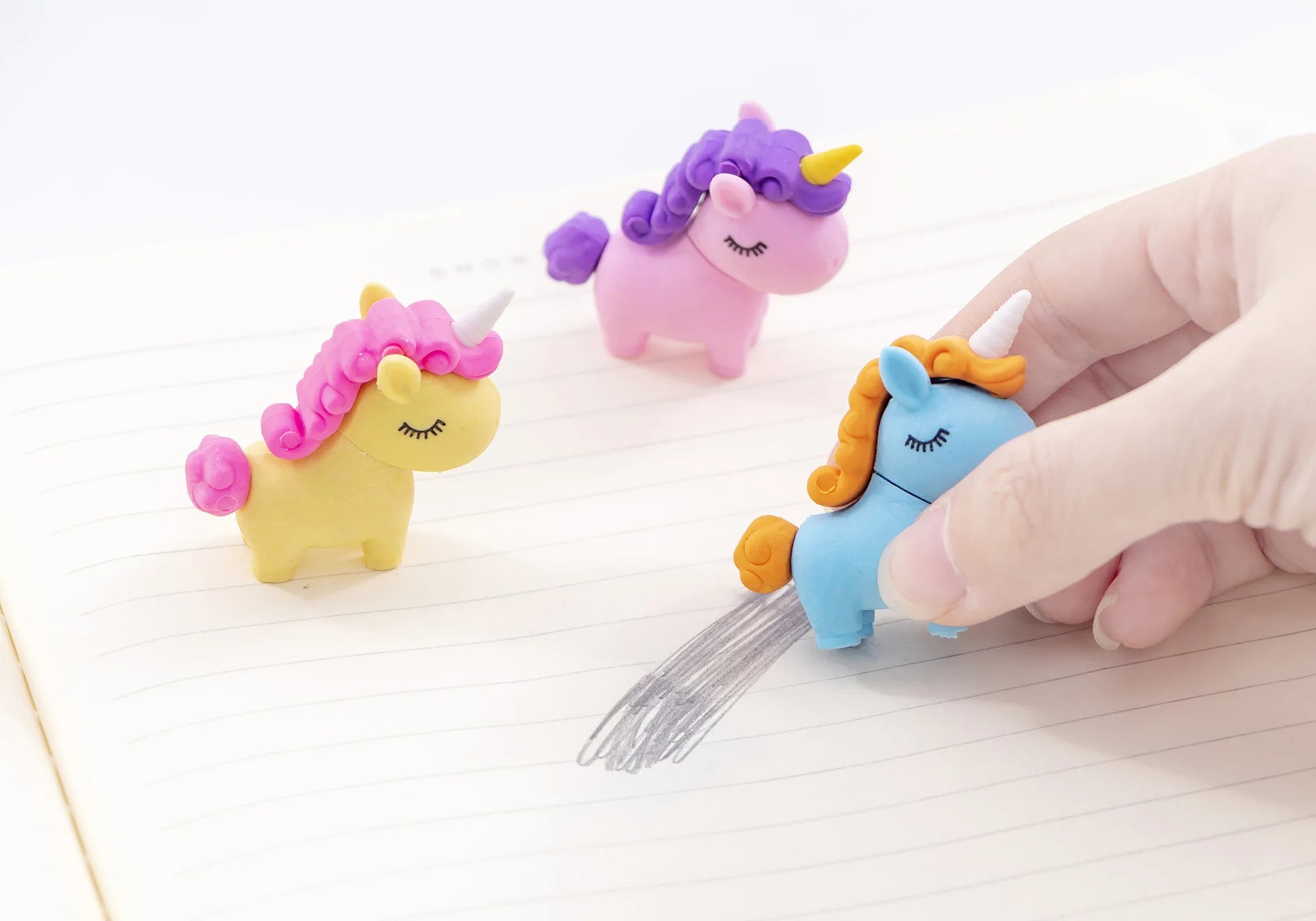 1 PCS Cute Kawaii Unicorn Eraser Children Erasers for Kids Gift Novelty Creative Pencil Rubber Student School Office Supplies